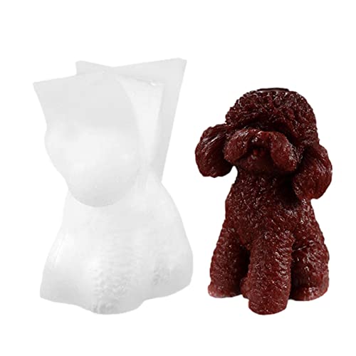 Pomurom Silikonform Kerzen, Te-ddy-Hund Tiere Kerze Kerzenform Silikon, Kerzengießform, Wachsformen Silikon für die Herstellung von Duftkerze Kerzen Fondant-Kuchen Epoxidharz Haus Dekoration von Pomurom