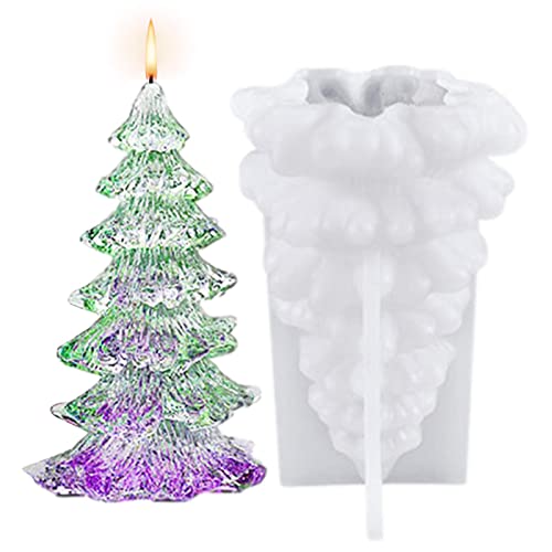 Pomurom Weihnachten Silikonformen - 3D Silikonform Kerze Weihnachtsmann Weihnachtsbaum Weihnachtskerzen Deko - Kerzenformen Silikon Silikon Kerzen Gießform Silikonform Weihnachten Für Kerzen Gießen von Pomurom