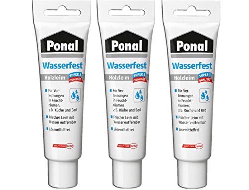 Ponal Holzleim Wasserfest für Verleimungen in Feuchträumen (3x 60g) von Ponal