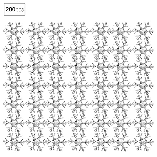 200 Stück Silberne/goldene Vlies-Schneeflocken-Konfetti, Weihnachtliche, Flauschige Party-Dekoration, Schneeflocken für Festliche Atmosphäre (SILVER) von Pongnas