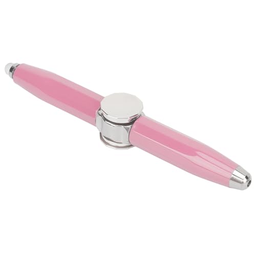 Fidget Pen, Tragbare Beleuchtung, Finger-Kugelschreiber, Gyroskop, Stressabbau, Reibungsloses Schreiben, Robust, mit LED-Licht für Schüler (Hell-Pink) von Pongnas