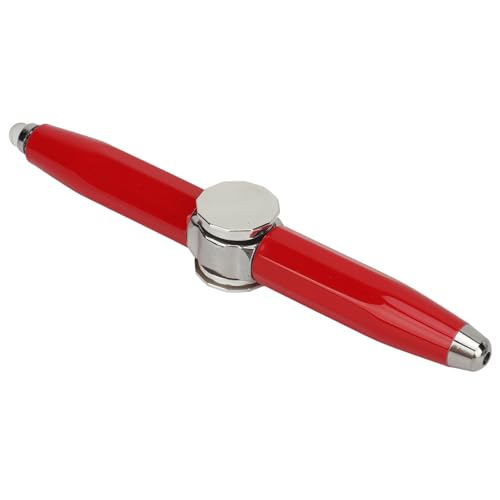 Fidget Pen, Tragbare Beleuchtung, Finger-Kugelschreiber, Gyroskop, Stressabbau, Reibungsloses Schreiben, Robust, mit LED-Licht für Schüler (Rot) von Pongnas