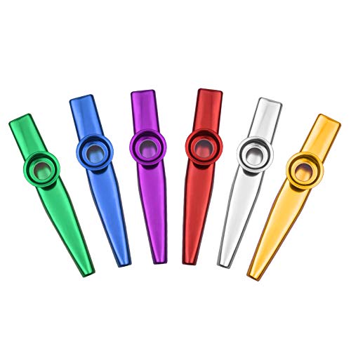 Kazoo Instrument, Aluminium Kazoo Multi Colors Kazoo Musikinstrumente Blasinstrument 6 Stück für Kinder, Erwachsene und Anfänger von Pongnas