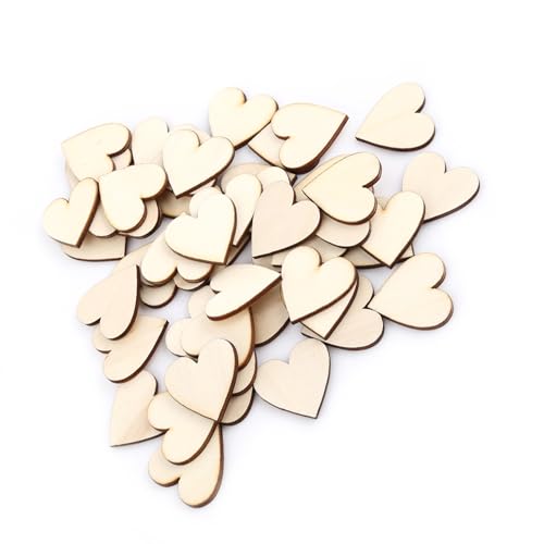 Liebesherz aus Holz Zum Basteln, 100 Stück Kleine Holzherzen für Scrapbooking (25mm) von Pongnas