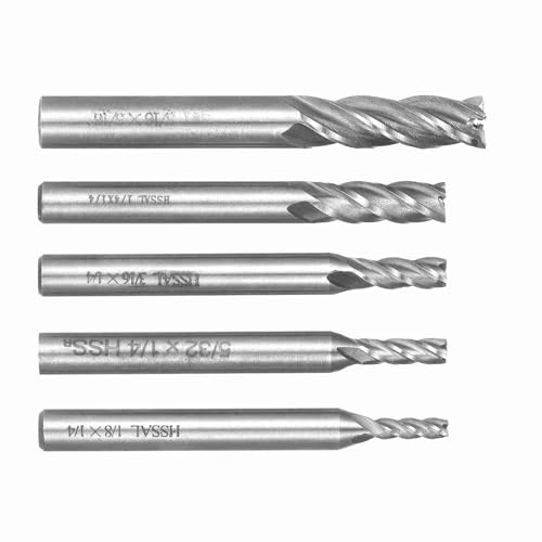 Schaftfräser, Hartmetalllampen-Schaftfräser-Set mit 5 Größen, 12 Stück, für Holzbearbeitung, Bohren, Schnitzen, Gravieren (5PCS) von Pongnas