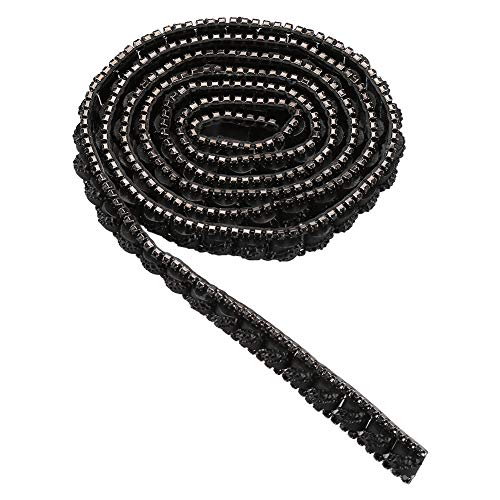 Strassband, Netzwickelrolle, Netz-Strassband, Netzwickelrolle, 1 Yard, Strass-Heißklebeband, DIY-Dekor, 1 Cm Breite (schwarz) (BLACK) von Pongnas