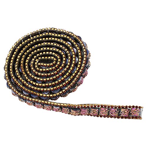 Strassband, Netzwickelrolle, Netz-Strassband, Netzwickelrolle, 1 Yard, Strass-Heißklebeband, DIY-Dekor, 1 Cm Breite (schwarz) (Mehrfarbig) von Pongnas