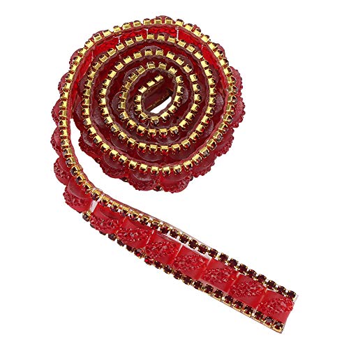 Strassband, Netzwickelrolle, Netz-Strassband, Netzwickelrolle, 1 Yard, Strass-Heißklebeband, DIY-Dekor, 1 Cm Breite (schwarz) (Rot) von Pongnas