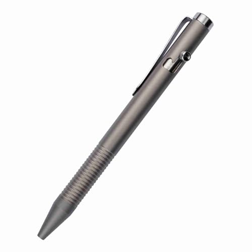 Titan-Stift, Bolt Action Pen Pocket Business Collection Kugelschreiber Titanlegierung Bolt Action Pen Metallstift Einziehbarer Metallkugelschreiber für den Täglichen Gebrauch von Pongnas