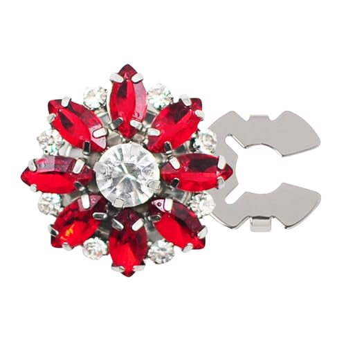 Poo4kark Thanksgiving Strass-Knopfabdeckungen, Kristallknöpfe für Kleidung, abnehmbare Hemdknopfclips, Knöpfe, Schmuckknopfdruckknöpfe mit für, Hemdzubehör, 1 Stück (Watermelon Red, B) von Poo4kark