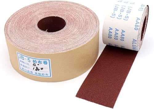 Schleifbänder, Schleifpapier, 80–600 Körnung, Schleifband, Schmirgelleinen, Rollenpolierschleifpapier for Schleifwerkzeuge, Möbel, Metall, Polierbreite 90 mm (Körnung: 80, Größe: 3 Meter) (Color : 60 von PooBa