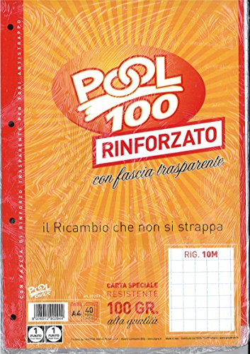 Block Blatt A Löcher Notebook Maxi verstärkte kariert 1 cm. 100 gr. von Pool Over