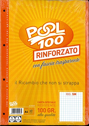 Block Blatt A Löcher Notebook Maxi verstärkte kariert 5 mm. 100 gr. von Pool