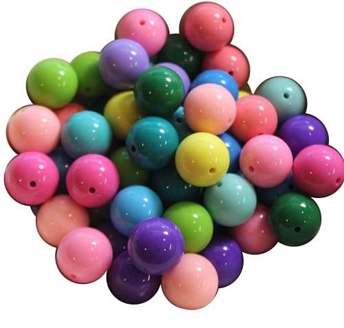 20 mm Großpackung 56 gemischte Juwelentöne massives Acryl Chunky Bubblegum Perlen lose von Poplollies Beads