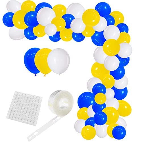 139 blaue und gelbe Ballongirlanden-Set, königsblaue und gelbe Ballons für Geburtstage, Hochzeiten, Babypartys, Abschlussfeiern, Jahrestage, Junggesellinnenabschiede, Verlobungsdekoration von PopularLdo