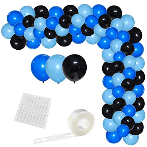 122 blaue und schwarze Ballongirlanden-Bogen-Set, schwarze, hellblaue und königsblaue Ballons für Jungen, Videospiele, Geburtstage, Ruhestand, Teenager, Gamer, Fans, Level-Up-Helden-Dekorationen von PopularLdo