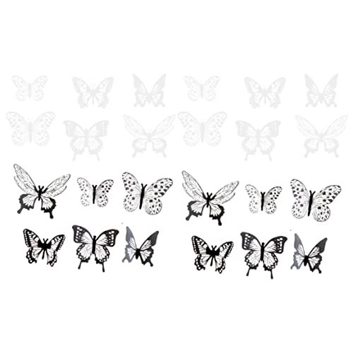 24pcs Muttertag Schmetterling Kuchen Toper Schwarz weißer Schmetterling Kuchen Dekoration Personalisierter Cupcake -Topper für Partyzubehör von Porgeel