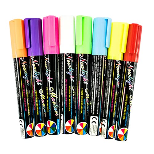 8 PCS Penfill Flüssigkeit Highlighter Stift Fluoreszenz Flüssigmarker Pen Luminous Marker Fenster 8 Farben 6mm von Porgeel