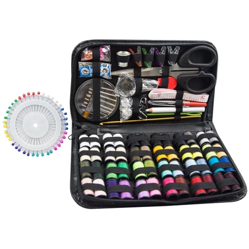 Nähkit für Erwachsene tragbare DIY Mini -Nähkit mit Aufbewahrungsbeutel Basic Sewing Kit für Reisen nach Hause Notfall Notfall von Porgeel