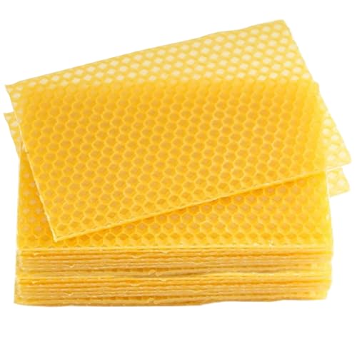 Porgeel Bienenwachsblätter 30pcs Bienenwachsblätter 5.2x3.5 '' Wachs für Bienenrahmen natürliche Wabenblätter Bienenwachsblätter von Porgeel