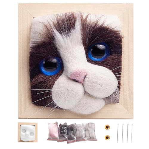 Porgeel Nadel Felting Kits DIY Nadel Felting Supplies Nadel Felting Starter Kit mit Katzenmodell Felting Foam Matte Strick -Kit für Anfänger Stil 2 von Porgeel