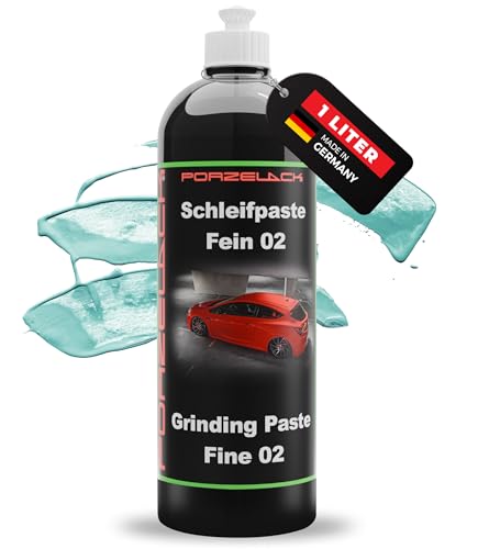 PORZELACK® Polierpaste 1 Liter gegen Kratzer, Schleifpaste fein 02 - Universal Politur für Auto-Lack, Displays, Kunststoff Gfk & Epoxidharz von Porzelack