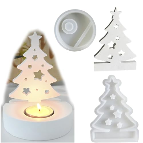 Silikonform Weihnachten Silikonformen gießformen, Weihnachtsbaum mit Basis gießformen silikon, Kerzen, Gipseife, Weihnachten DIY Basteln von Posbaer