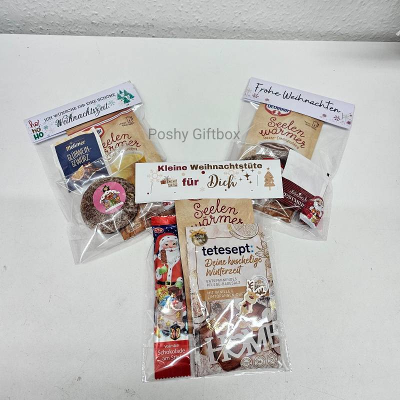 Kleine Geschenktüten/Wellnessgeschenke/Wohlfühlgeschenk Mit Glühweingewürz/ Freundschaftstüte/Wellnesstüte, Weihnachtsgeschenk /4 Varianten von PoshyGiftbox