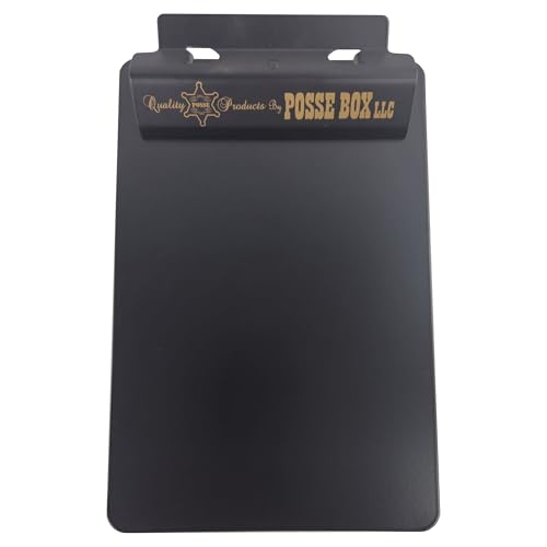 Posse Box - Flach-Klemmbrett Kurzform SA-69-PCBK · Schwarze Pulverbeschichtung · 23,5 cm x 16,5 cm von Posse Box