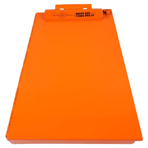 Posse Box - Seitenöffnendes Klemmbrett mit zwei Fächern PB-37S-PCOra · orangefarbene Pulverbeschichtung · 35,6 x 22,9 x 3,8 cm · Aufbewahrungs-Organizer von Posse Box