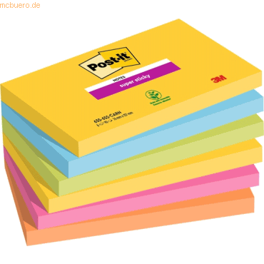 Post-it Haftnotiz Super Sticky Notes Carnival Collection 127x76mm 90 B von Post-It