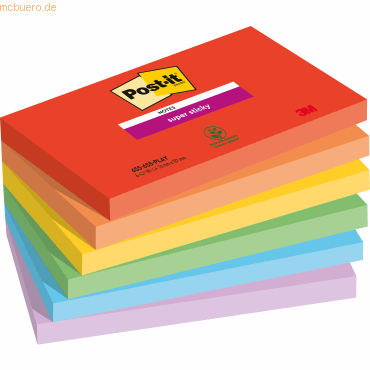 Post-it Haftnotiz Super Sticky Notes Playful Collection 127x76mm 90 Bl von Post-It