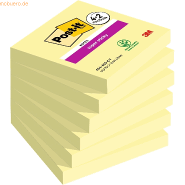 Post-it Haftnotiz Super Sticky Notes Promotion 76x76mm 90 Blatt VE=6 B von Post-It