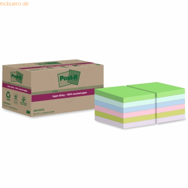 Post-it Haftnotiz Super Sticky Recycling Notes 47,6x47,6mm 70 Blatt so von Post-It