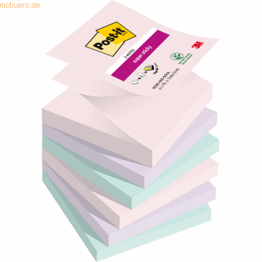 Post-it Haftnotiz Super Sticky Z-Notes Soulful Collection 76x76mm 90 B von Post-It