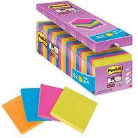 21 + 3 GRATIS: Post-it® Super Sticky Notes Haftnotizen farbsortiert, 21 Blöcke + GRATIS 3 Blöcke von Post-it®