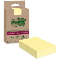 Post-it® Super Sticky Recycling Notes Haftnotizen extrastark gelb 4 Blöcke von Post-it®