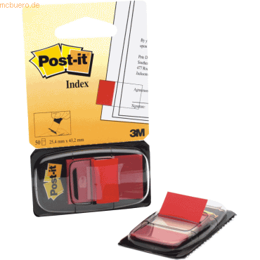 Post-it Index Index Standard 25,4x43,2mm rot VE=50 Streifen von Post-it Index