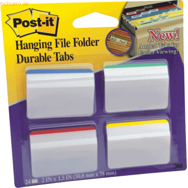 Post-it Index Index Tabs Strong gebogen VE=4x6 Stück farbig von Post-it Index