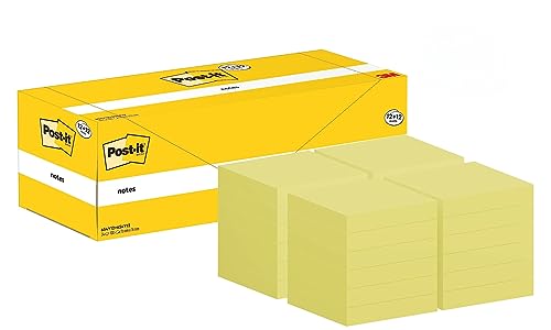 Post-it Notizen Kanariengelb, Vorteilspackung mit 24 Blöcken, 100 Blatt pro Block, 76 mm x 76 mm, Farbe: Gelb - Selbstklebende Notizzettel für Notizen, To-Do-Listen und Erinnerungen von Post-it