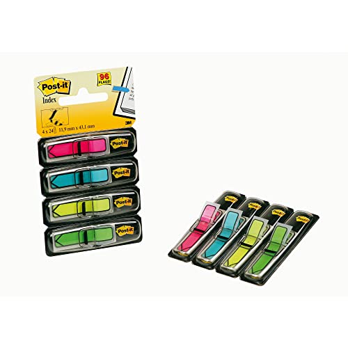 Post-it® Haftmarker Index 684, Pfeil, hellgrün/lemon/pink/türkis, 24 Blatt (4 Stück), Sie erhalten 1 Packung á 4 Stück von Post-it