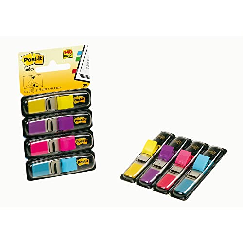 Post-it® Haftmarker Index Mini 683, lemon/lila/pink/türkis, 35 Blatt (4 Stück), Sie erhalten 1 Packung á 4 Stück von Post-it