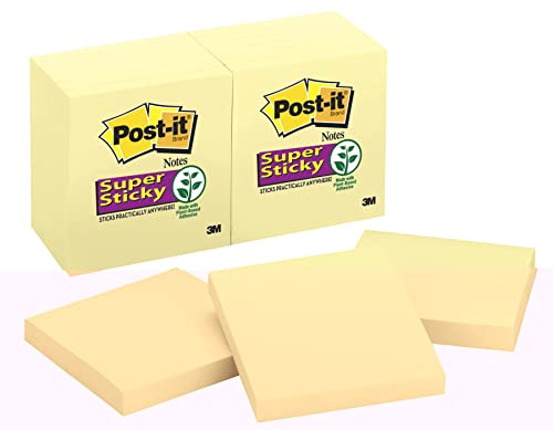 Post-it, Farbige Haftnotizen, Sticky Notes, Bunte Klebezettel und Haftnotizzettel, Selbstklebende Notizzettel für Büro und Studenten, 1er pack, à 90 Post-Its, 76 x 76 mm von Post-it