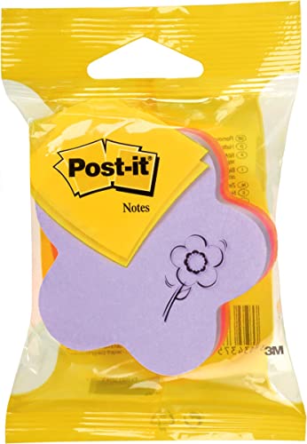 Post-it 2007F Haftnotiz Würfel Stanzformen, 70 x 70 mm, Blume, dreifarbig, 225 Blatt -weiteren Formen verfügbar von Post-it