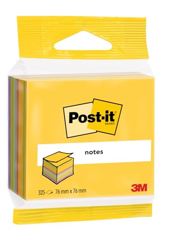 Post-it Notes Würfel, Ultra-Farben, 325 Blatt, 76 mm x 76 mm - Selbstklebende Notizzettel zum Notieren, für To-Do-Listen und als Erinnerung von Post-it