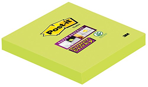 Post-it 6546SA Haftnotiz Super Sticky Notes, 76 x 76 mm, 6 Blöcke a 90 Blatt, lindgrün von Post-it