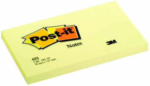 Post-it 655 Haftnotizen, 127 x 76 mm, gelb, 5 Stück von Post-it