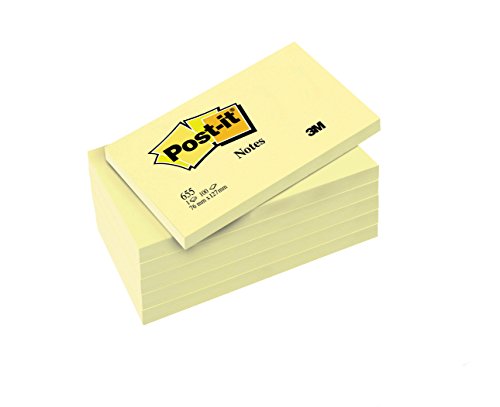 Post-it 655Y6 Haftnotiz Promotion (127 x 76 mm, 70 g/qm) 100 Blatt 5 Block + 1 Block gratis gelb von Post-it