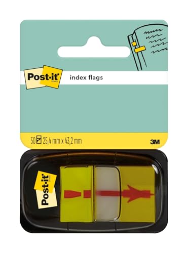 Post-it Index Haftstreifen, Standard, Ausrufezeichen-Symbol, Gelb, 50 Streifen, 25,4 mm x 43,2 mm - Markierungsstreifen für Dokumente und Notizen von Post-it