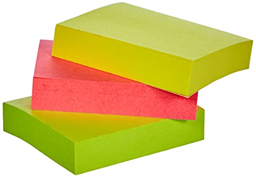 Post-it 6812N Haftnotiz Notes, Neonfarben Gelb, Rosa, Grün, 3 Pads - 100 Blatt pro Pad - 38 mm x 51 mm von Post-it